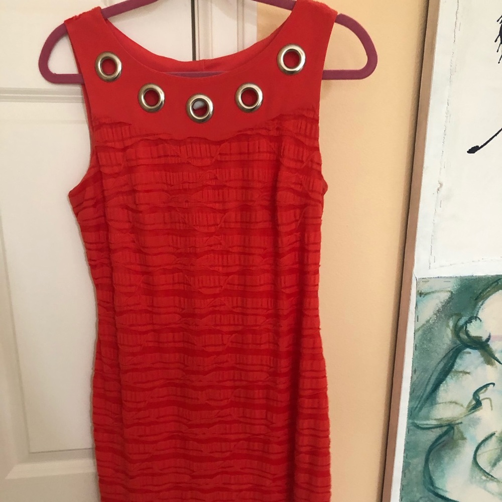 Joseph Ribkoff Orange/Red Cocktail Dress